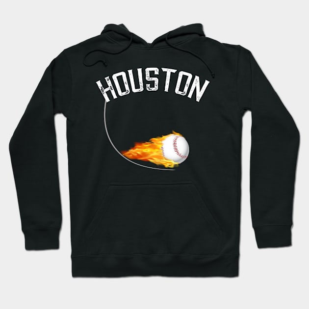 Baseball Houston Ball on Fire Hoodie by letnothingstopyou